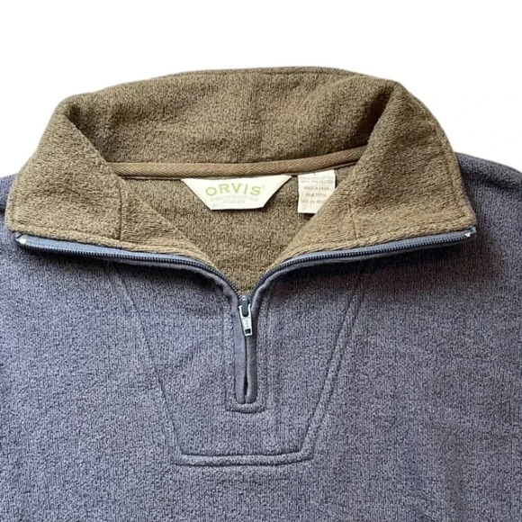 Orvis Men's Blue Half-Zip Sweater - Picture 3 of 8